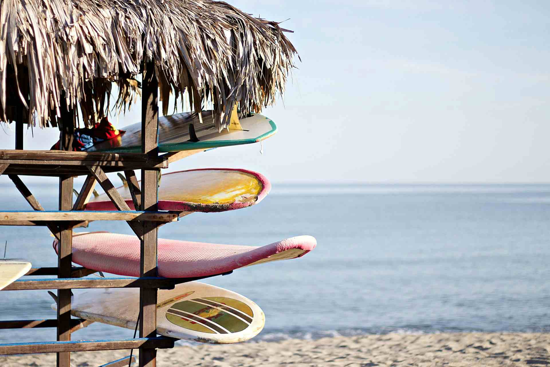 board rack on beach