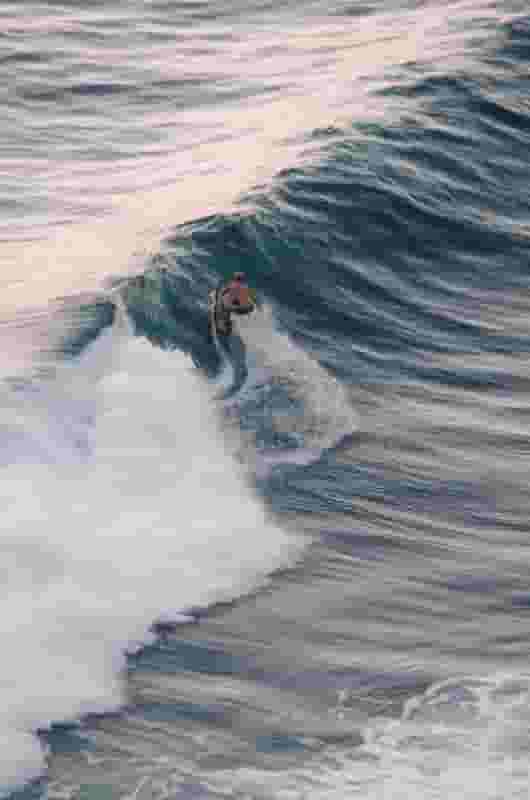 drone shot of surfing