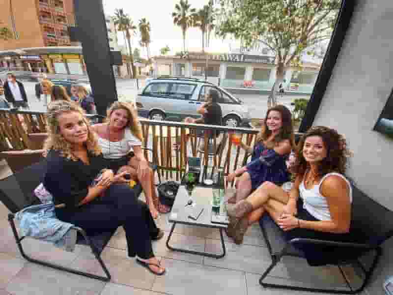 remote workers on balcony