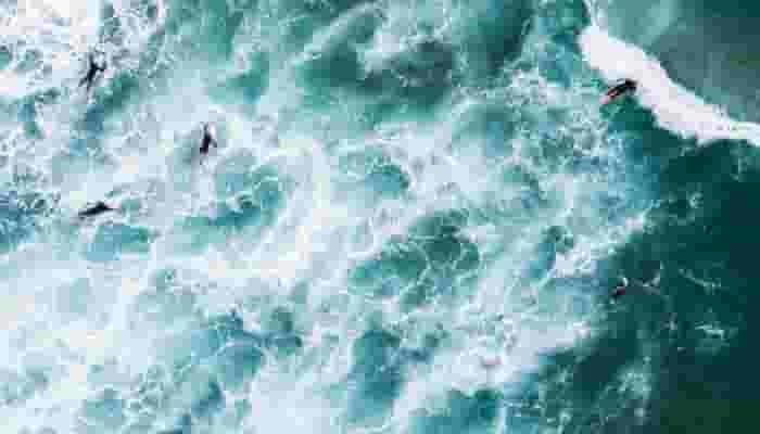 surfing drone shot
