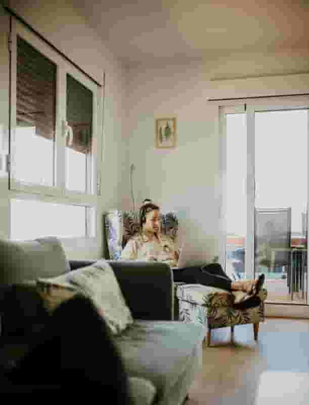 working from the couch