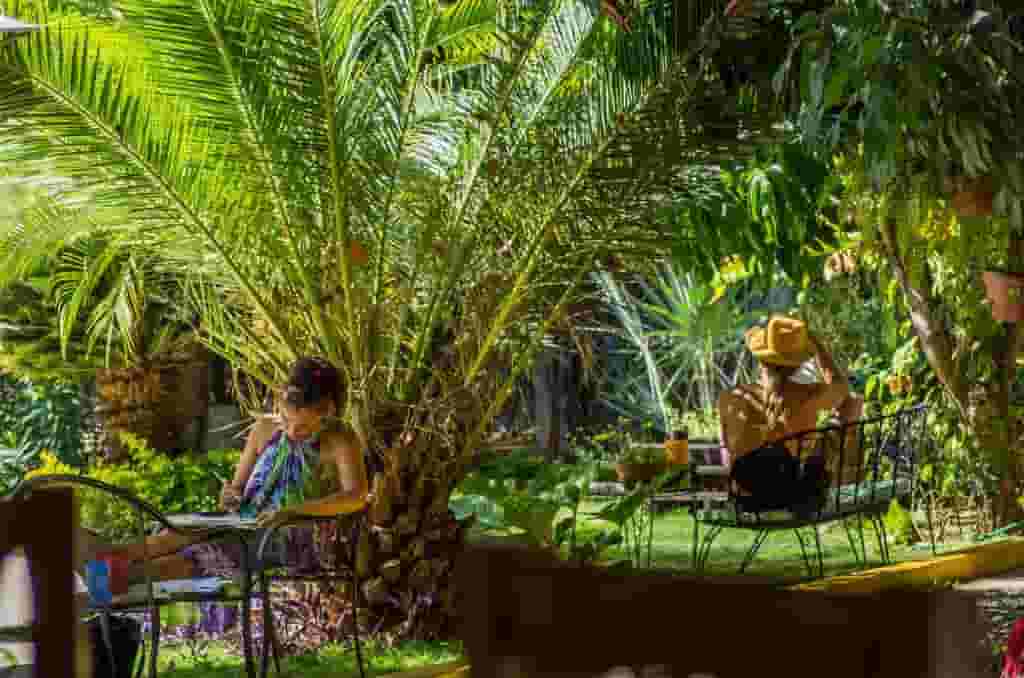 working in the garden
