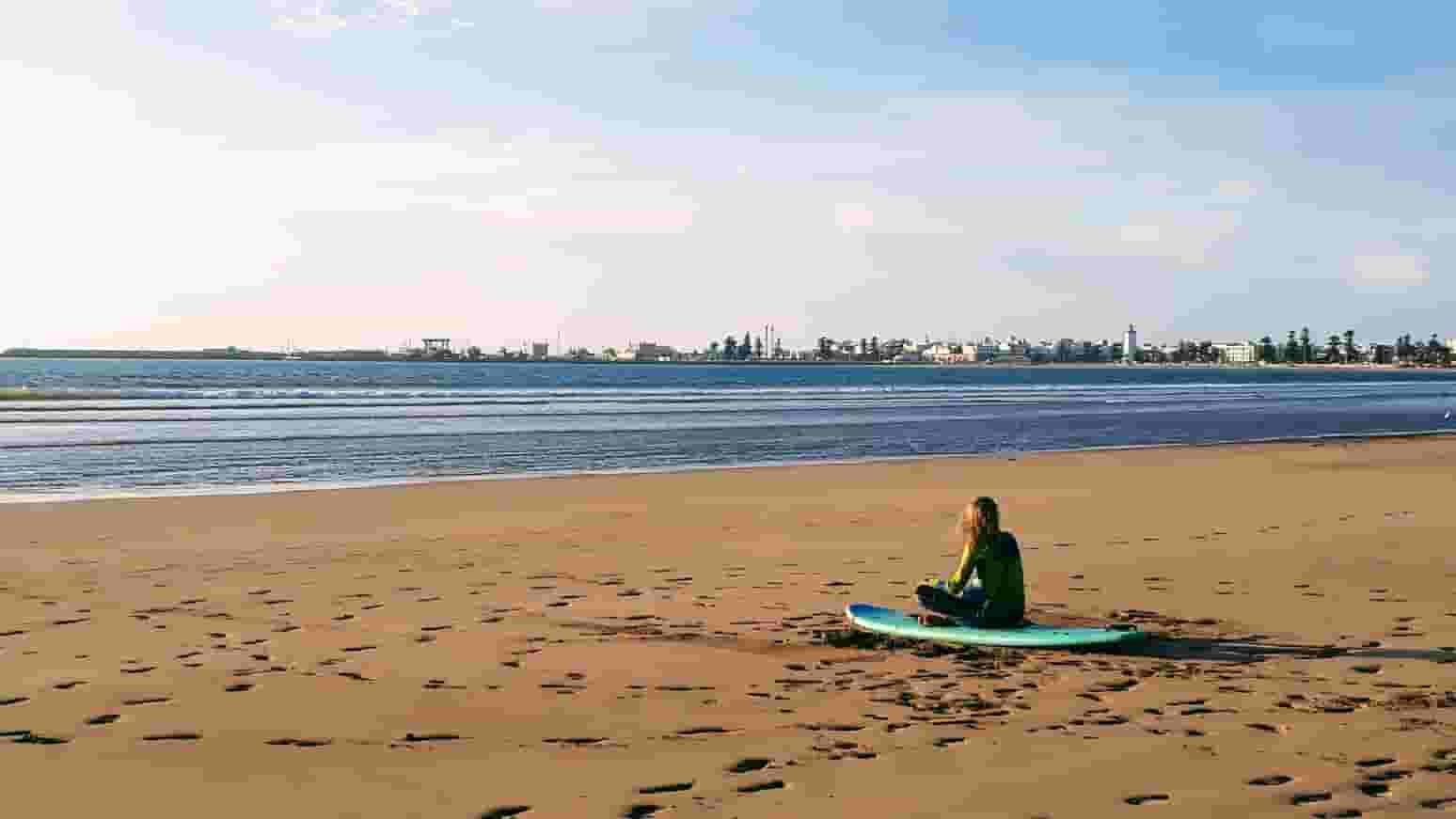 chilling on the beach