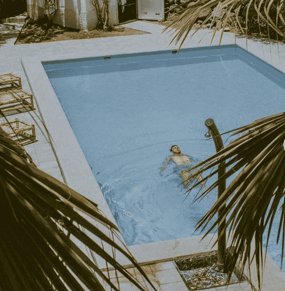 chilling in the pool