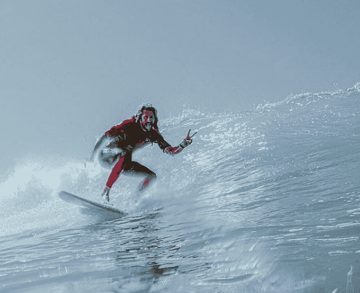 catching amazing waves