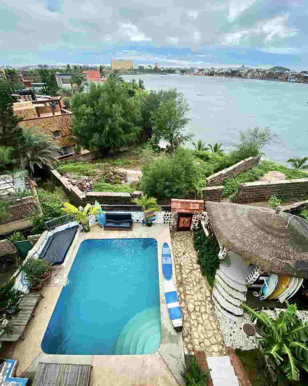 swimming pool from above