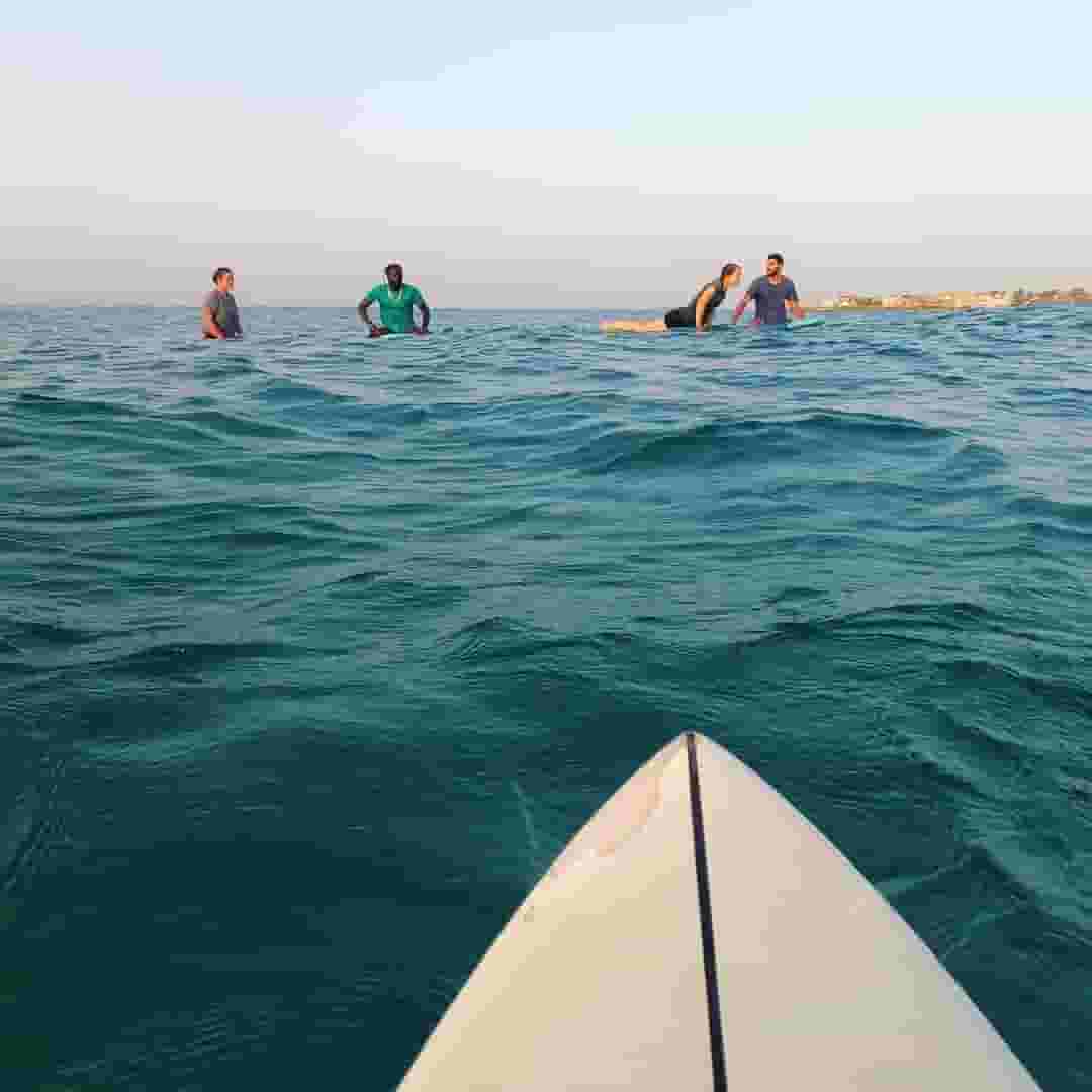 view from surfboard