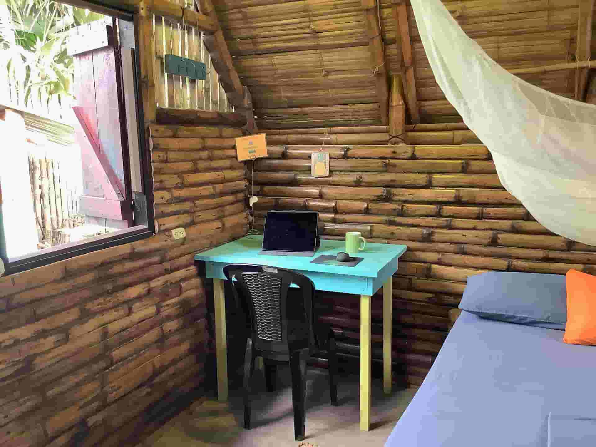 desk in private room