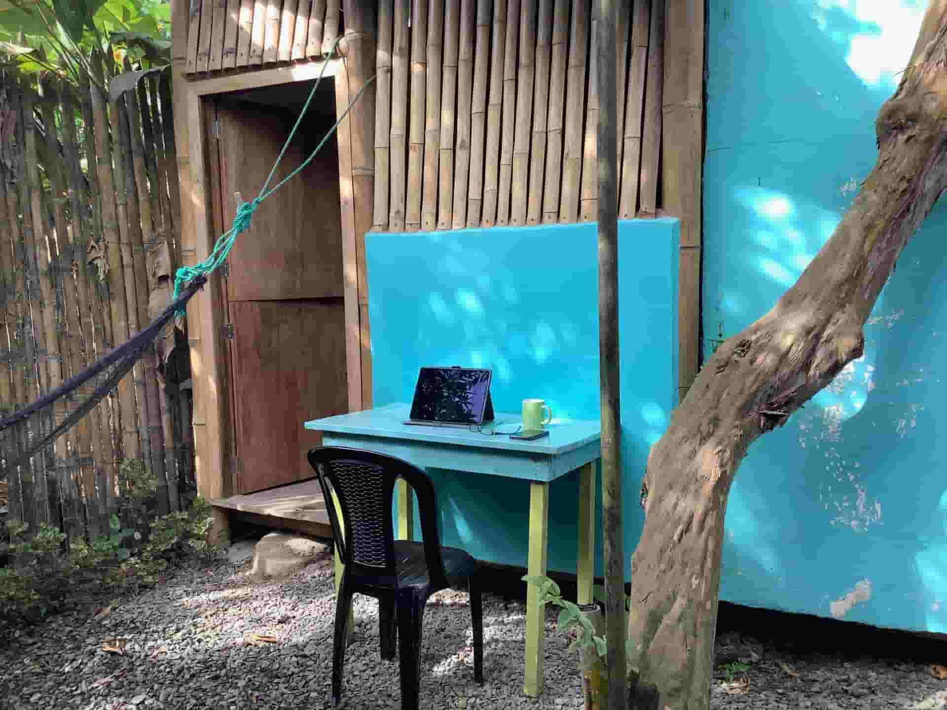 outside desk