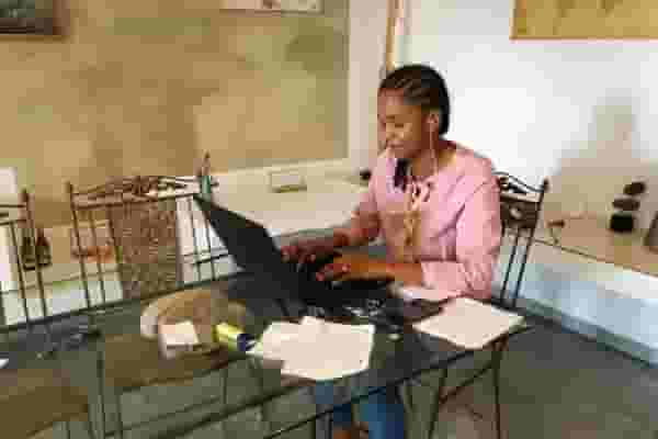 girl working