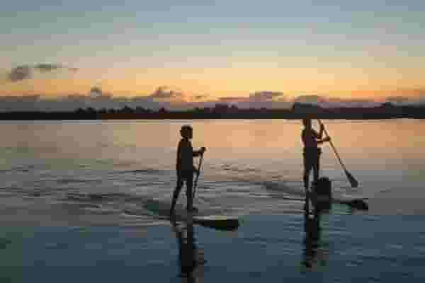 paddle boarding