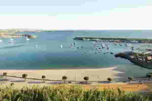 the beach infront