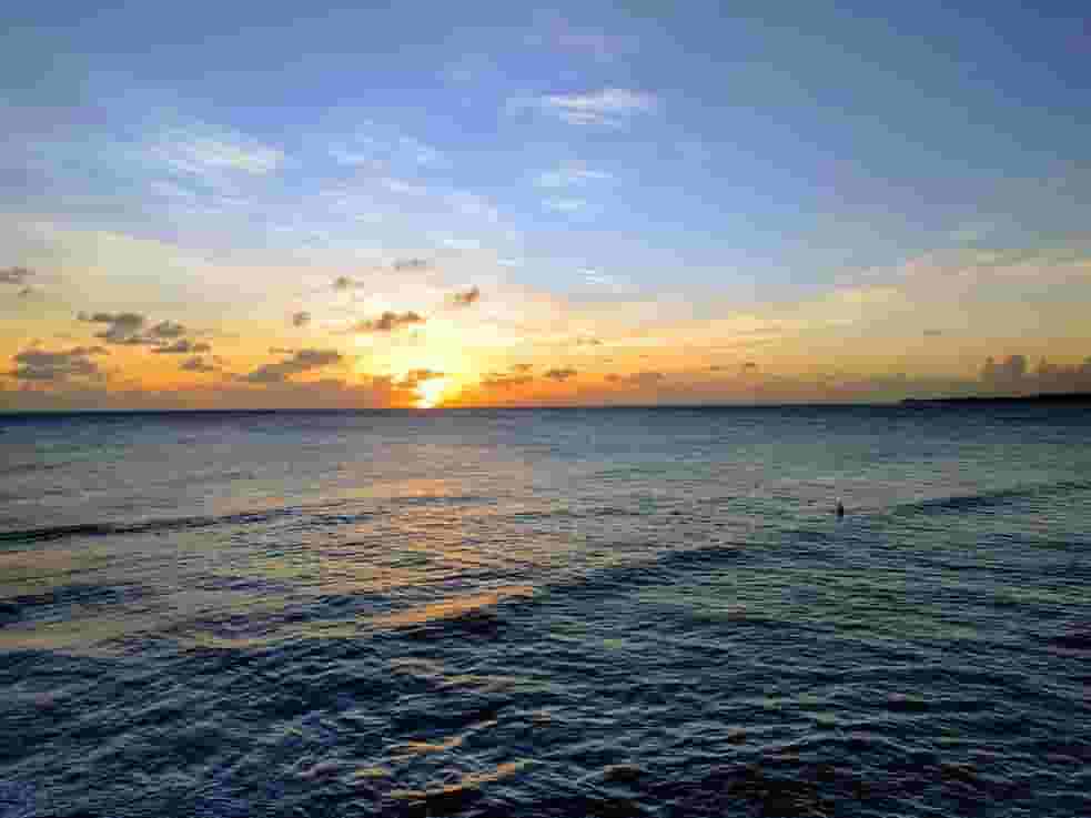sunset in the caribbean