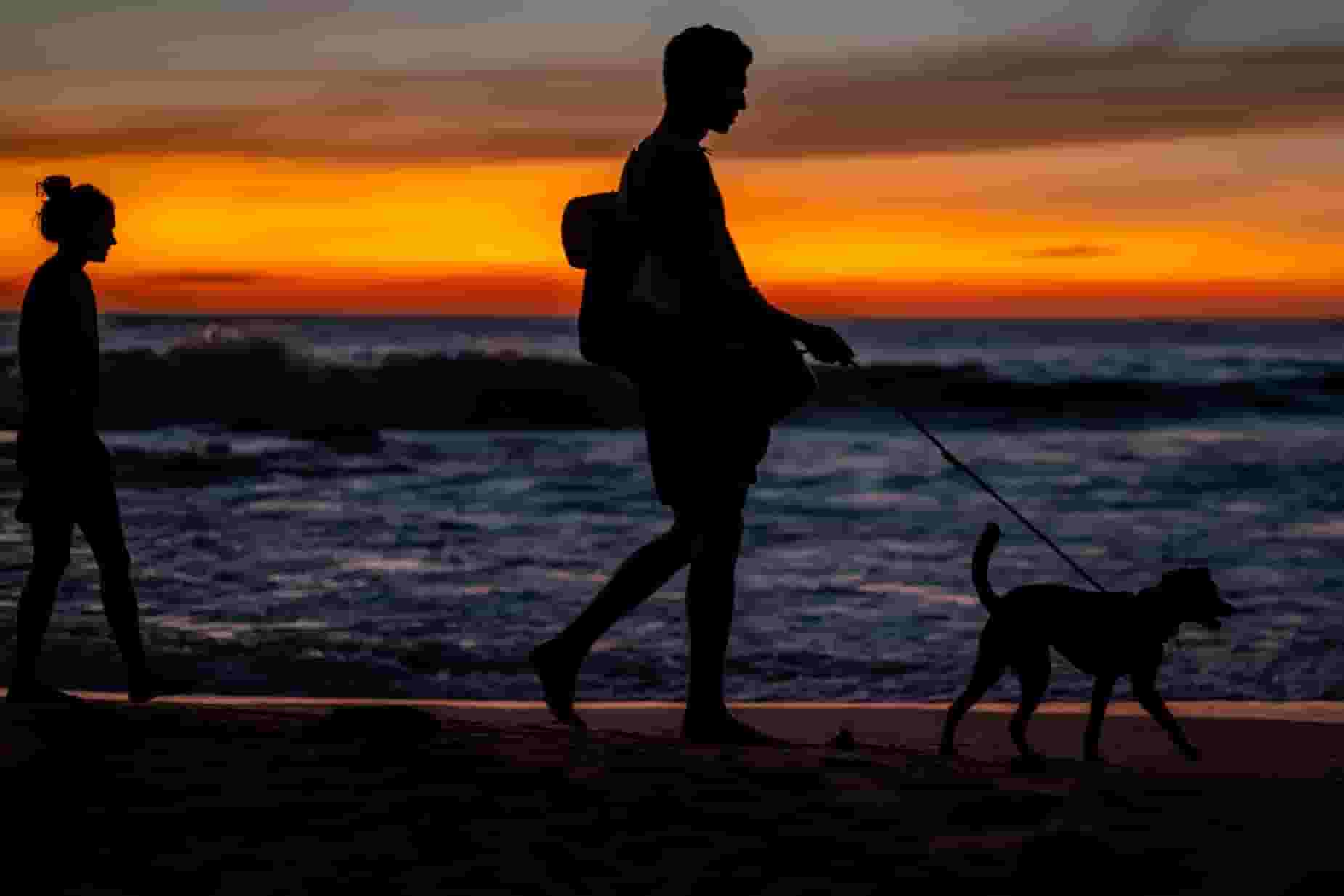 walking in the beach in Nosara