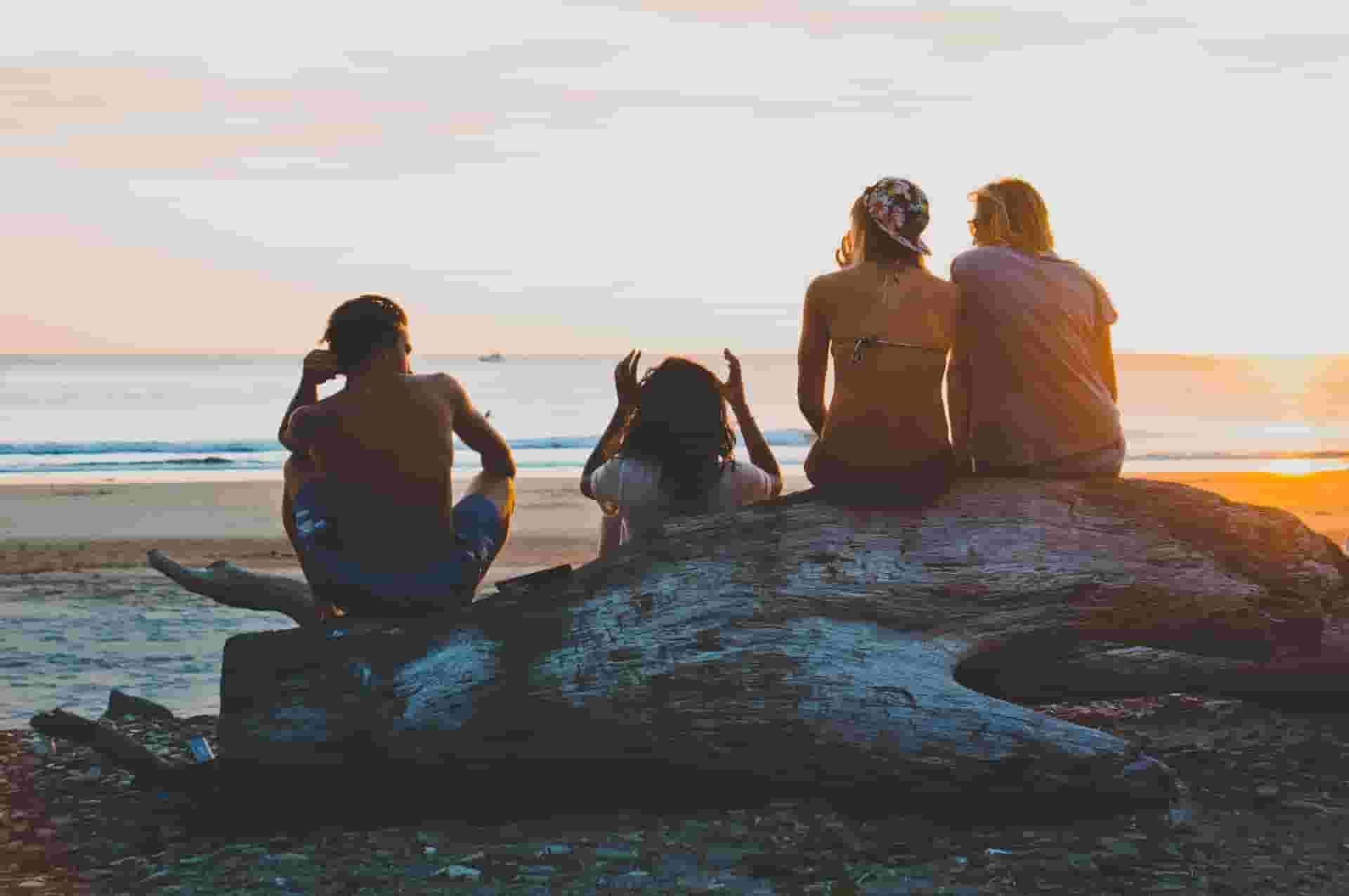 remote workers looking at sunset
