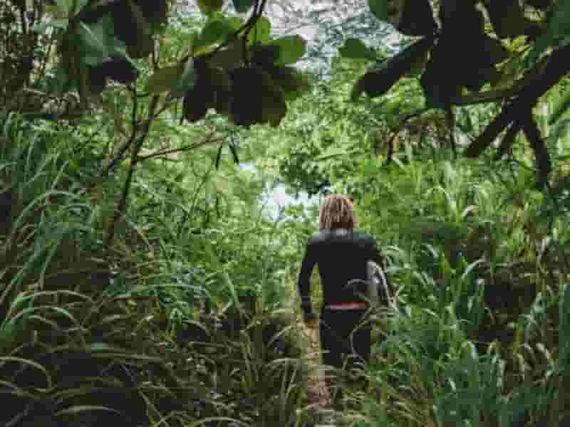 hiking to the surf