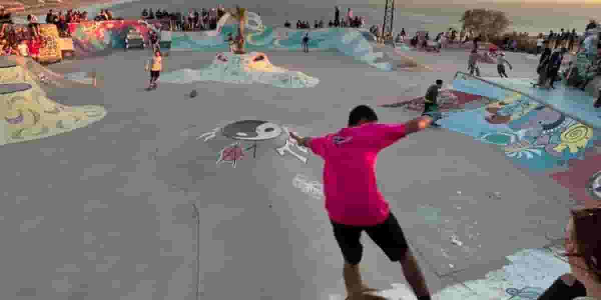 skating at the Taghazout Skatepark