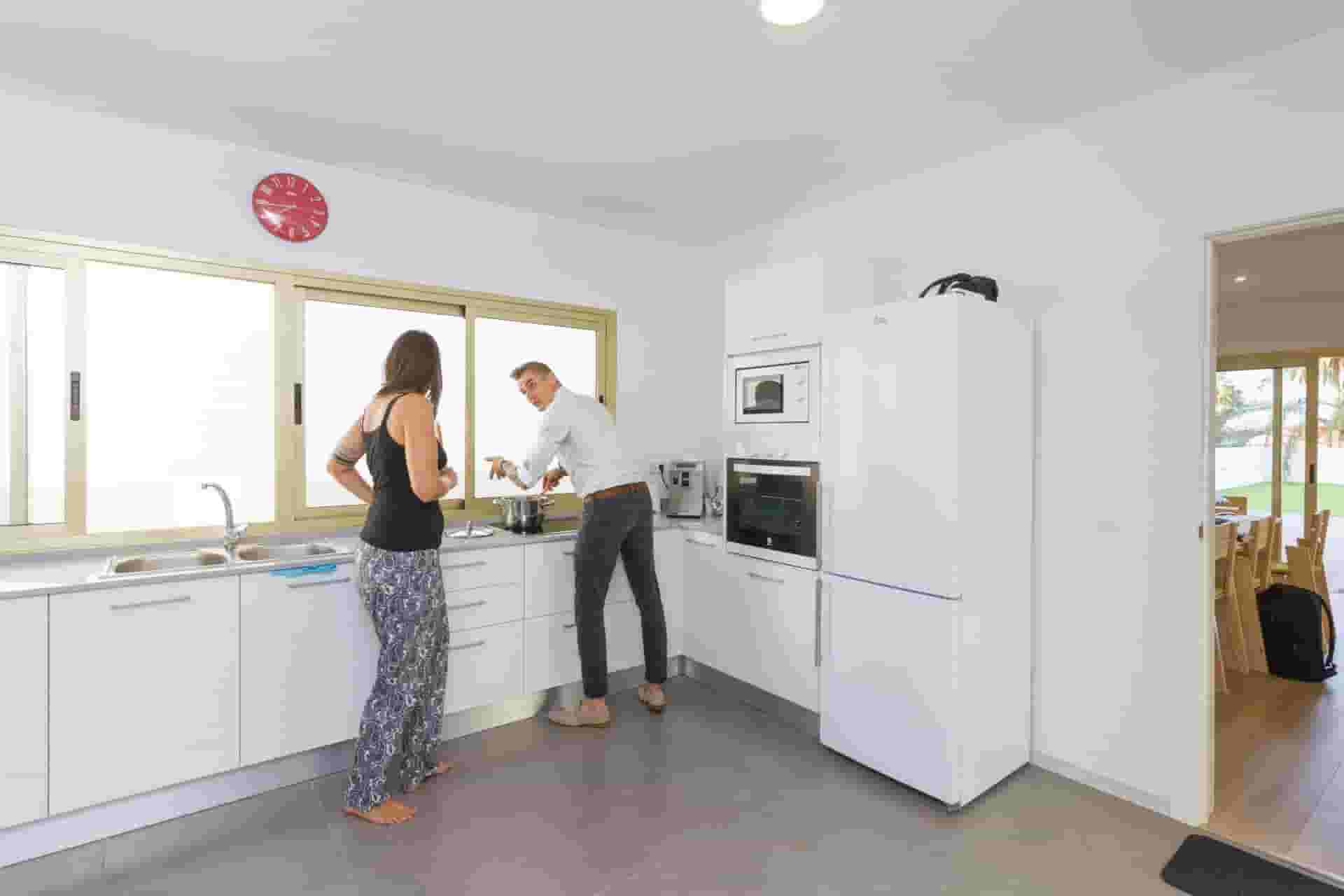 getting ready in kitchen