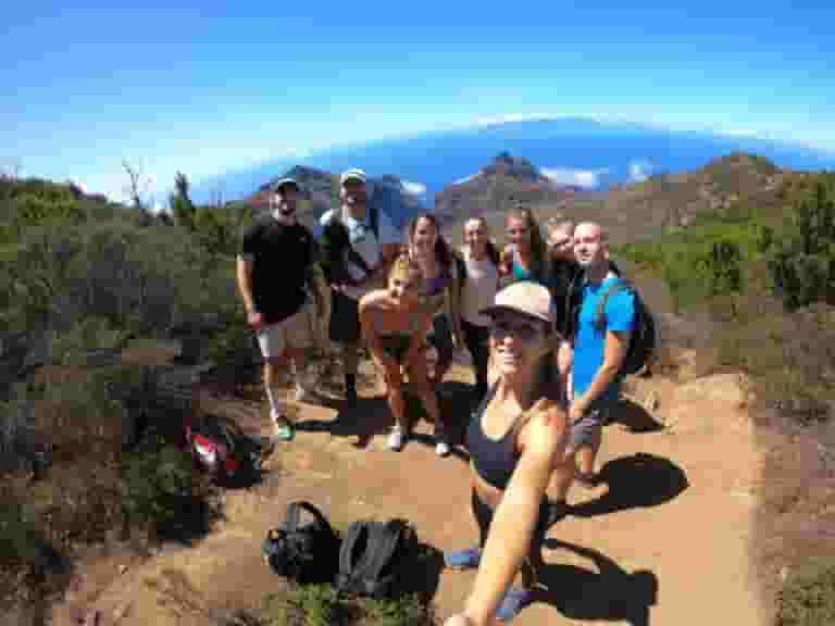 remote workers on a hike