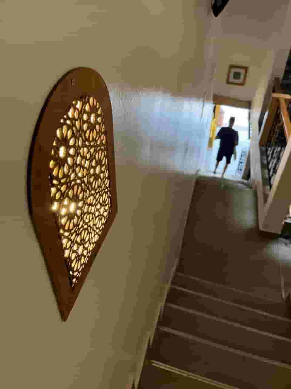 big blue hostel stairs