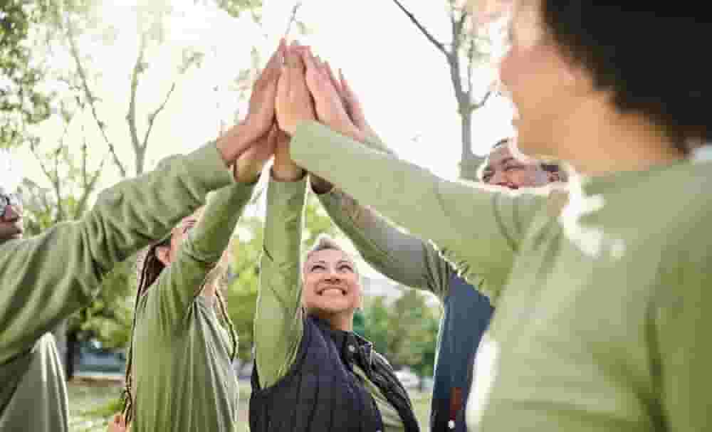 celebrating success during corporate retreat