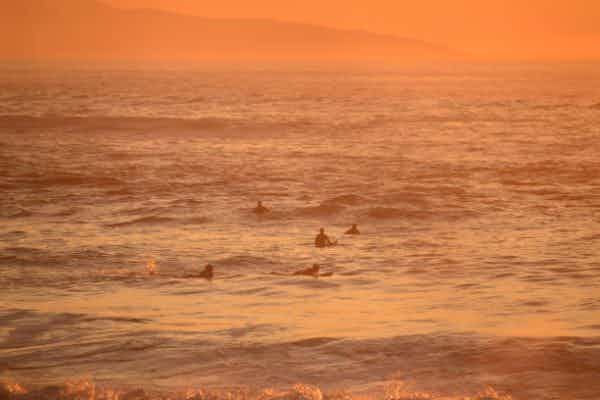 sunset surf