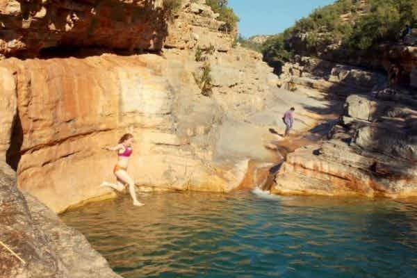 Cliff jumping in Paradise valley